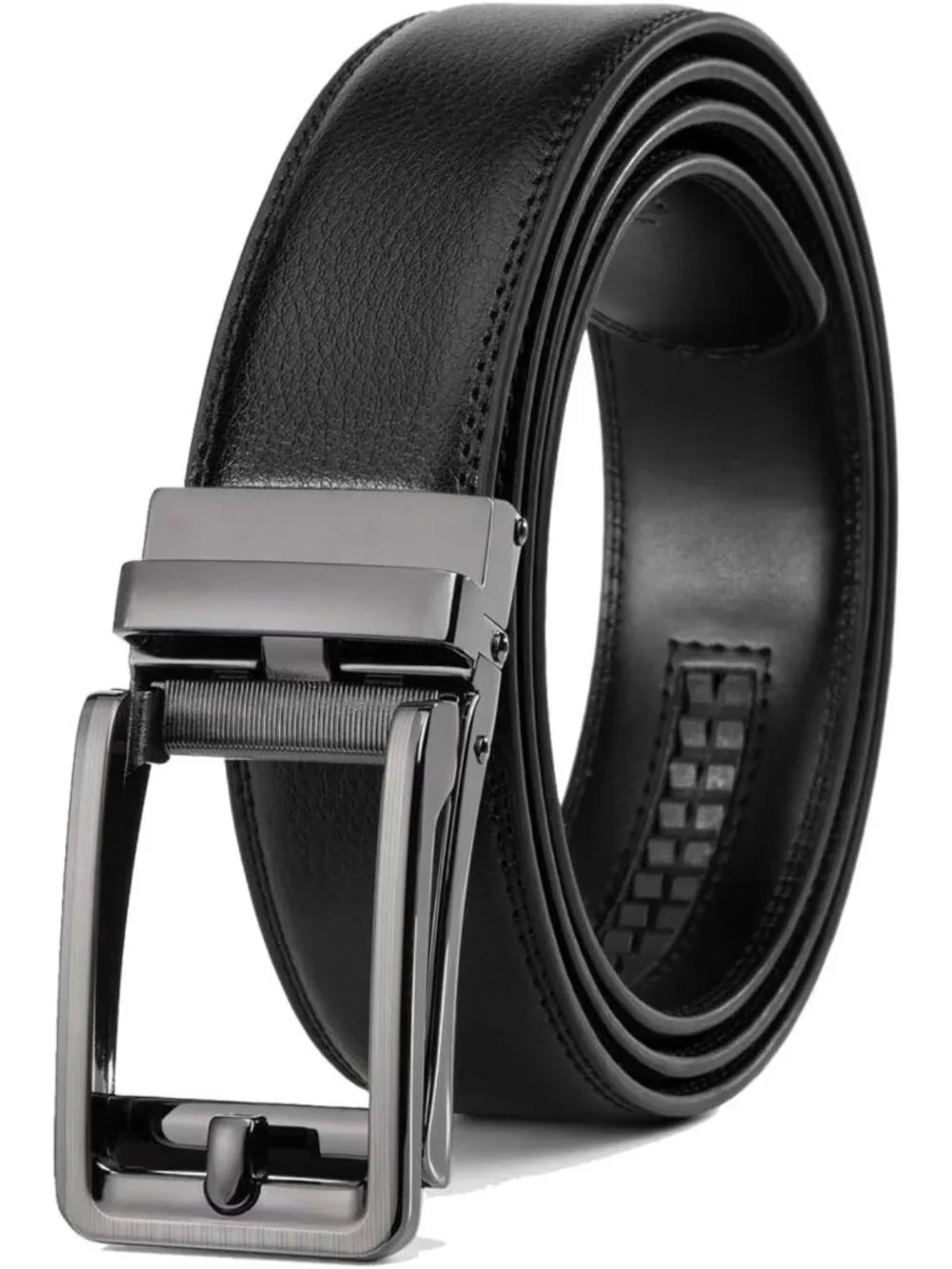 Men's Leather Ratchet Comfort Click Belt - Adjustable Dress Belt with Slide